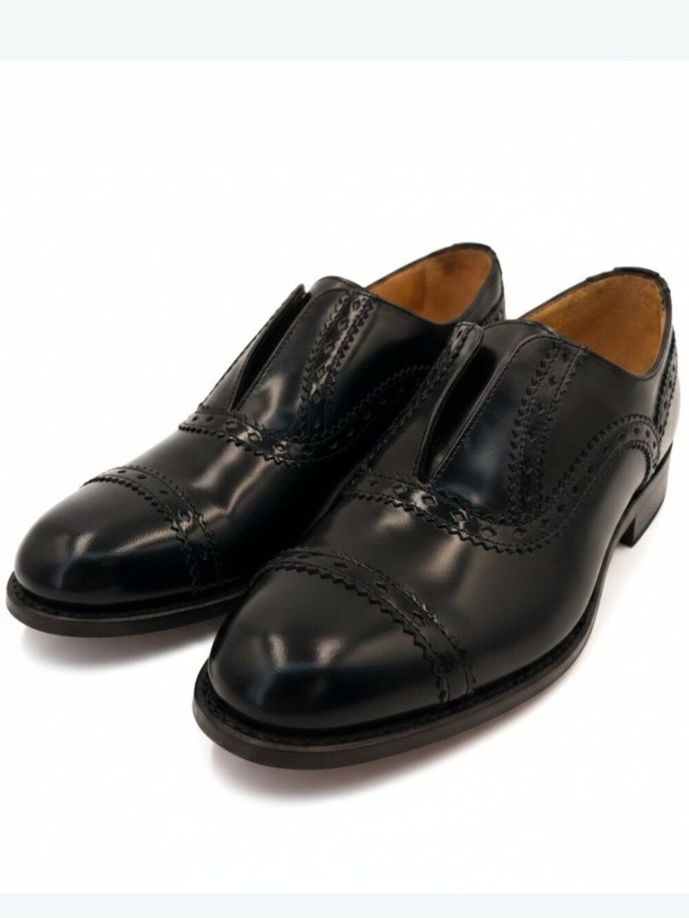 The Office of Angela Scott Ms. Arzner Slip On Oxford Shoes Black Leather Size 37